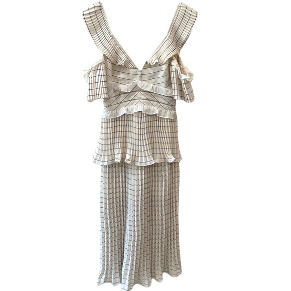 SELF PORTRAIT Monochrome Striped Dress - Picture 5 of 8